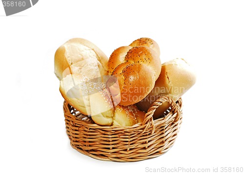 Image of Bread basket on white