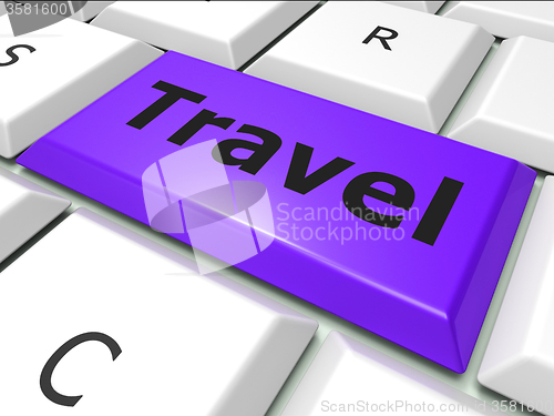 Image of Online Travel Represents World Wide Web And Expedition