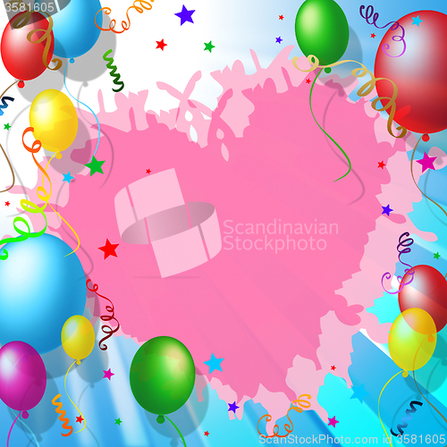 Image of Balloons Heart Shows Valentines Day And Bunch