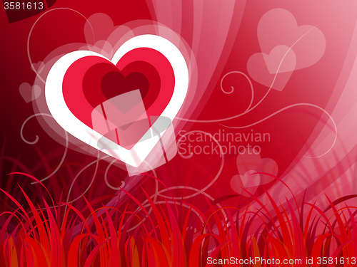 Image of Hearts Background Shows Nature Love Or Peaceful Landscape\r