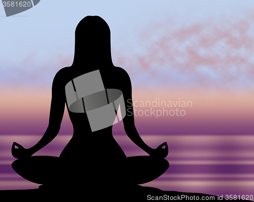 Image of Yoga Pose Shows Peaceful Zen And Healthy