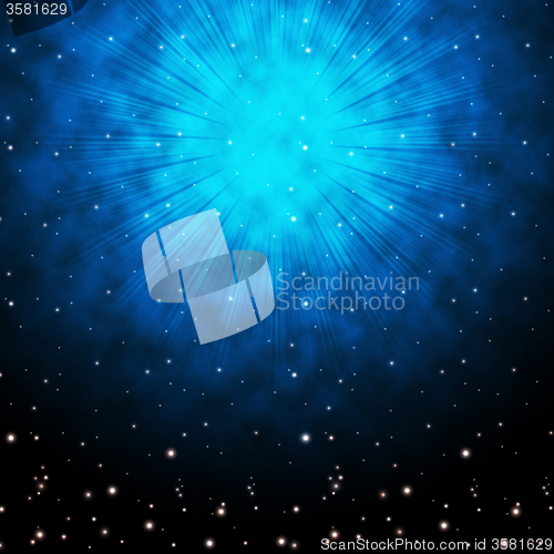 Image of Blue Sky Background Means Stars Celestial And Glowing\r