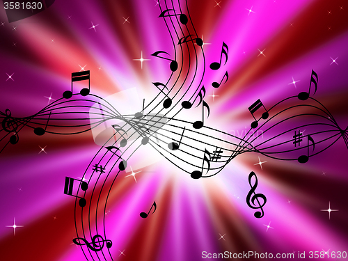 Image of Pink Music Background Shows Musical Instruments And Brightness\r