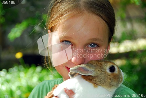 Image of Girl and bunny