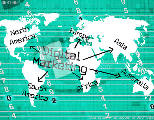 Image of Digital Marketing Represents High Tec And Computer