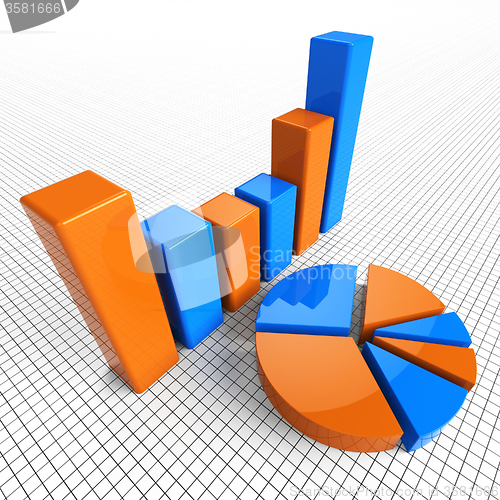 Image of Graph Report Indicates Business Statistic And Diagram