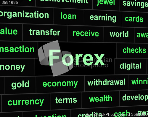 Image of Currency Forex Shows Exchange Rate And Foreign