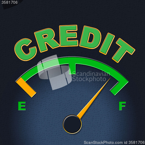 Image of Credit Gauge Represents Debit Card And Bankcard