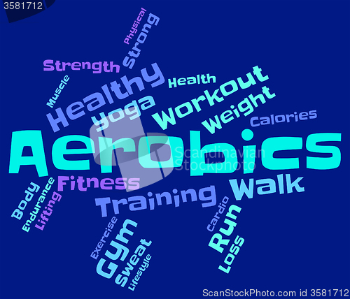 Image of Aerobics Words Indicates Physical Activity And Cardio