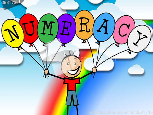 Image of Numeracy Balloons Represents Numeric Count And Numeral