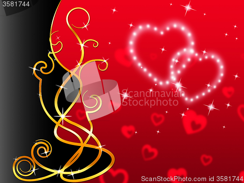 Image of Red Hearts Background Means Love Dear And Floral\r