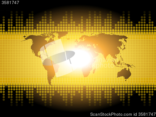 Image of World Map Background Shows International Communication Or Global