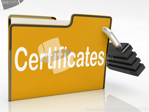 Image of Certificates Security Indicates Private Achievement And Binder