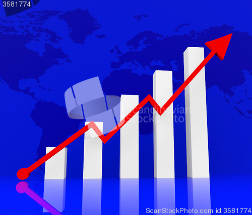 Image of Graph Increasing Indicates Financial Report And Diagram