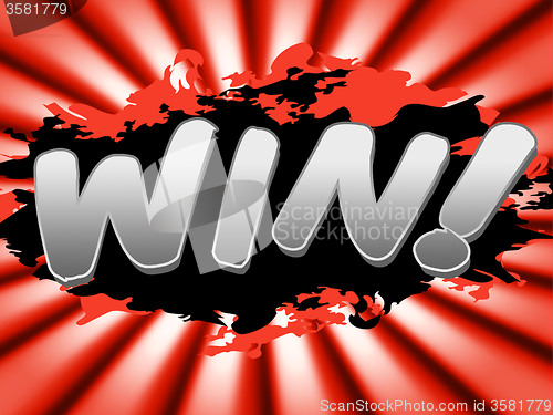 Image of Win Sign Means Victorious Advertisement And Winning