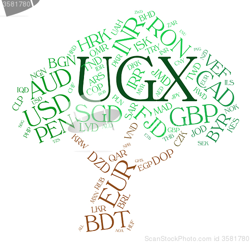 Image of Ugx Currency Means Uganda Shilling And Forex