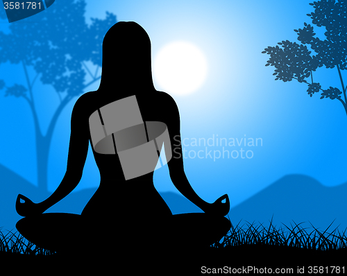 Image of Yoga Pose Shows Relaxing Spirituality And Calm