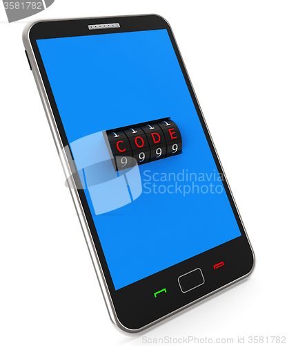 Image of Secure Phone Indicates World Wide Web And Lock