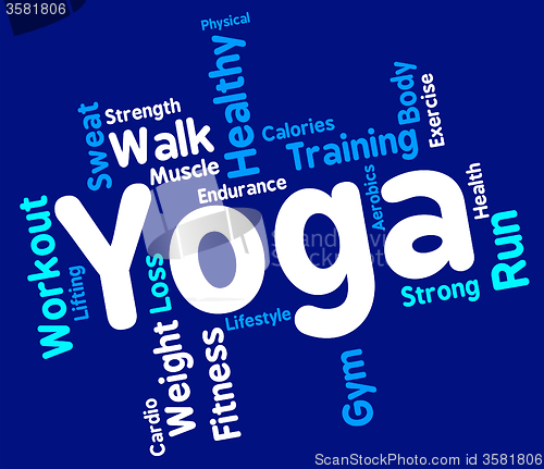 Image of Yoga Word Shows Relaxation Calm And Exercise