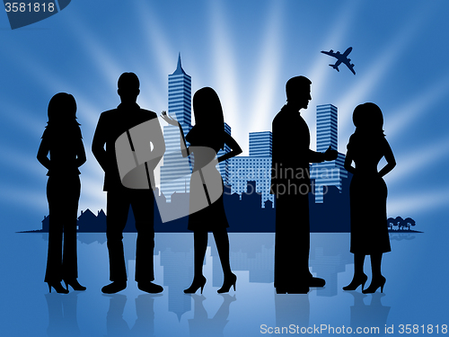 Image of Business People Represents Downtown Cityscape And Corporate