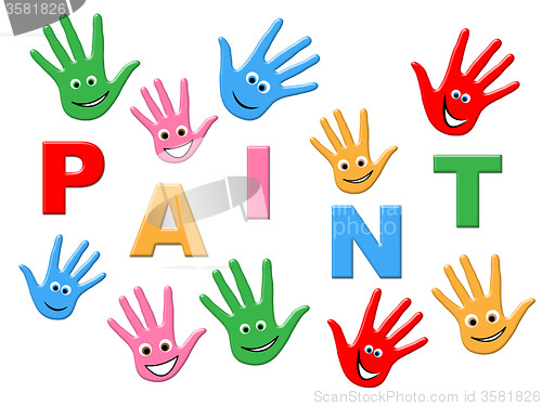 Image of Paint Kids Means Painting Colorful And Children