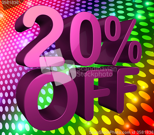 Image of Twenty Percent Off Represents Promo Sale And Clearance