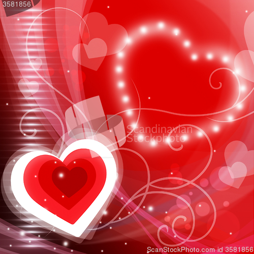 Image of Glow Heart Shows Valentines Day And Backdrop