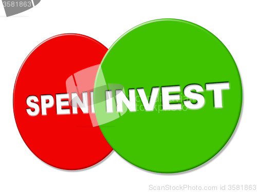 Image of Invest Sign Represents Return On Investment And Advertisement