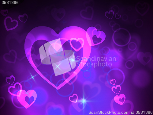 Image of Bokeh Heart Indicates Valentine Day And Abstract