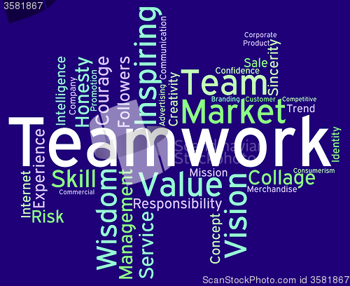 Image of Teamwork Words Means Teams Unit And Unity