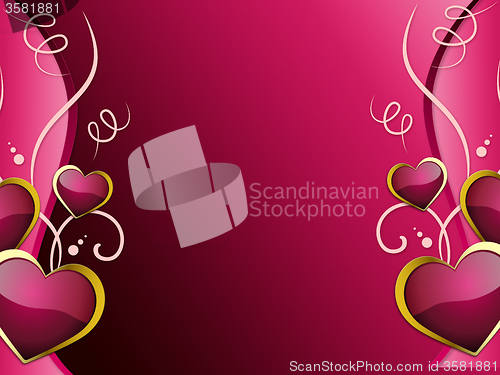 Image of Hearts Background Shows Romantic Wallpaper Or Passionate Love\r