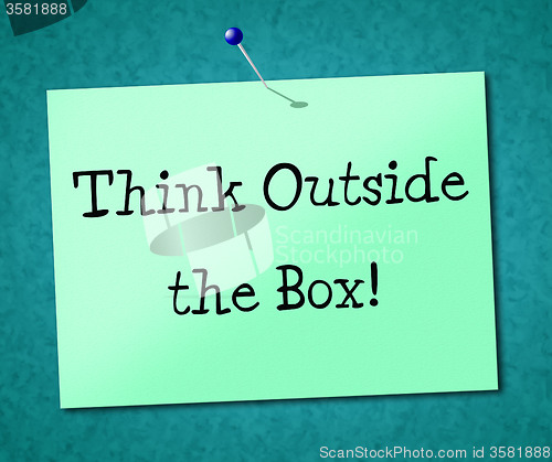 Image of Think Outside Box Shows Originality Opinion And Ideas