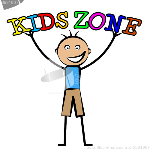 Image of Kids Zone Shows Free Time And Child