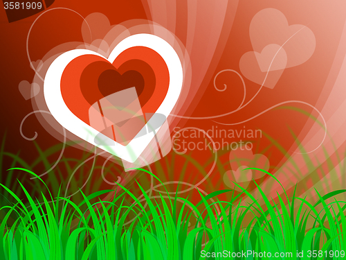 Image of Hearts Background Means Beautiful Landscape Or Loving Nature\r