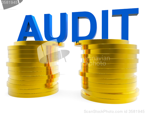 Image of Audit Money Represents Balancing The Books And Accountant