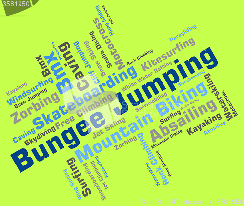 Image of Bungee Jumping Represents Ropejumping Bungees And Text