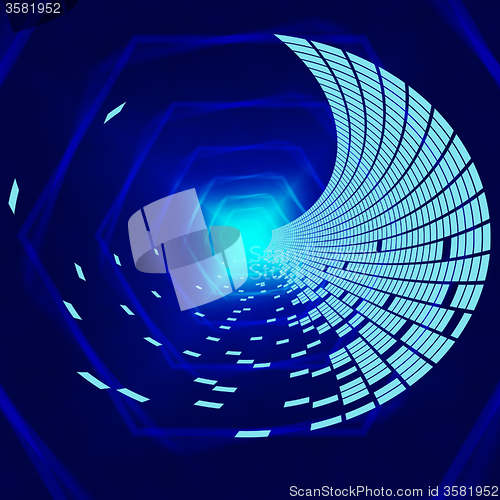 Image of Blue Hexagons Background Means Matter Waves And Void\r