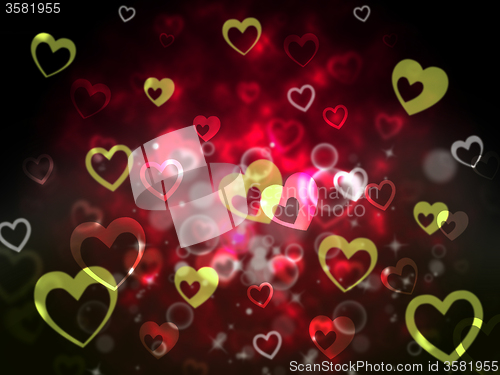 Image of Hearts Background Shows Romantic Adoring And Fond\r