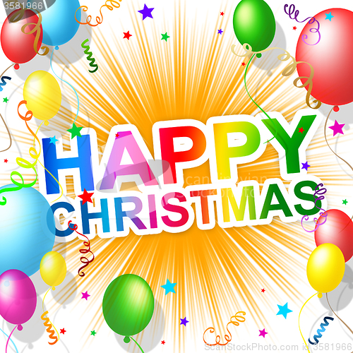 Image of Happy Christmas Means Xmas Greeting And Cheerful