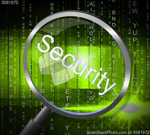 Image of Security Magnifier Means Encryption Password And Magnifying