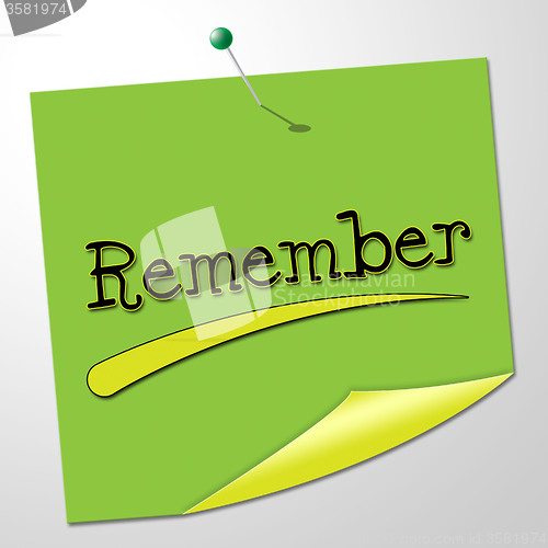 Image of Remember Message Means Keep In Mind And Agenda