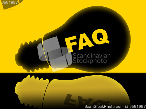 Image of Faq Lightbulb Means Frequently Asked Questions And Answer