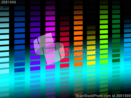 Image of Colorful Soundwaves Background Shows Musical Songs And DJ\r