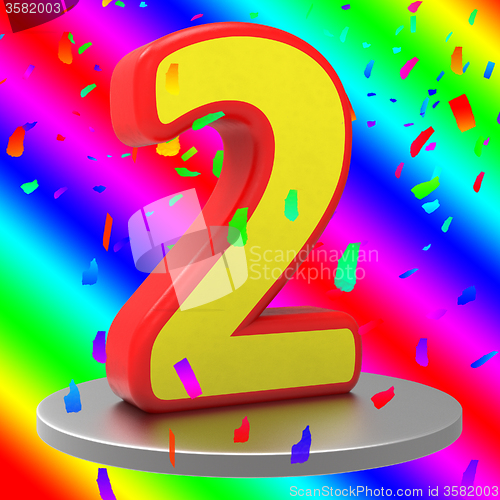 Image of Second Birthday Means Happy Anniversary And 2