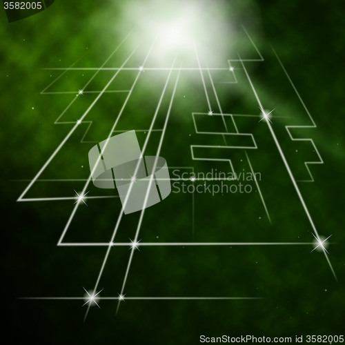 Image of Laser Circuit Background Means Trendy Electrical Circuit\r