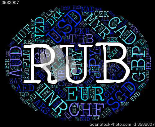 Image of Rub Currency Shows Worldwide Trading And Currencies