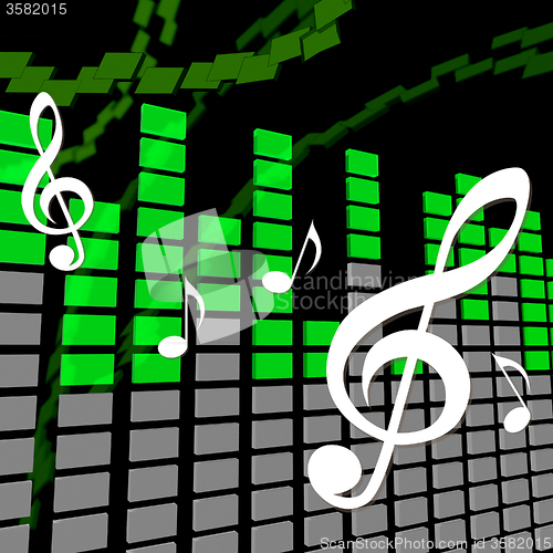 Image of Music Equaliser Shows Sound Track And Amplifier