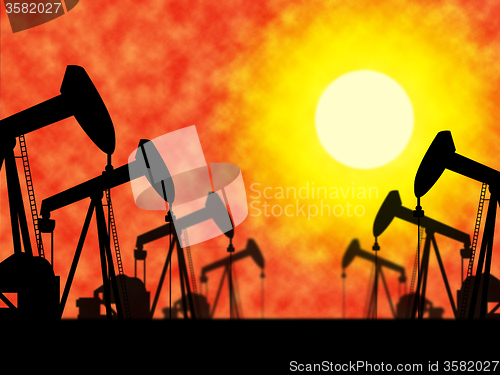 Image of Oil Wells Means Industrial Nonrenewable And Extract