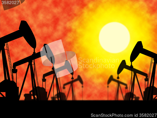 Image of Oil Wells Means Industrial Nonrenewable And Extract