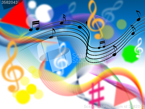 Image of Music Background Shows Harmony Or Playing Tune\r